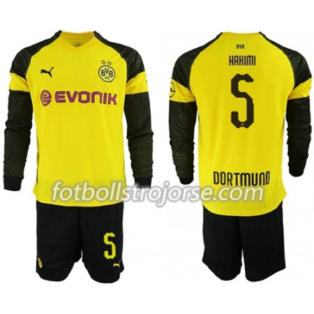 Borussia Dortmund Matchtröjor Hakimi 5 Barn Hemma Fotbollströja 2018-2019 Långärmad Borussia Dortmund Matchtröjor Hakimi 5 Barn Hemma Fotbollströja 2018-2019 Långärmad